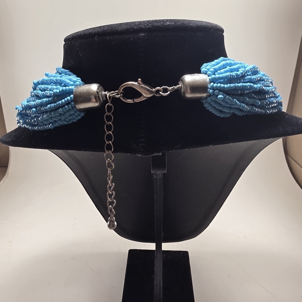 Wildflower Turquoise and Silver Necklace Set - Picture 5 of 7